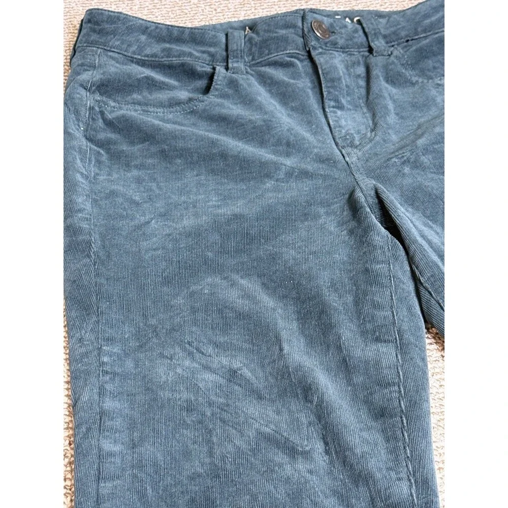 American Eagle Hi-Rise Jegging Women's 6 Long Super Stretch Dark Green - Picture 2 of 9